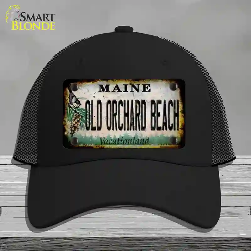 Old Orchard Beach Maine Rusty Novelty License Plate Hat Tag Mesh Black