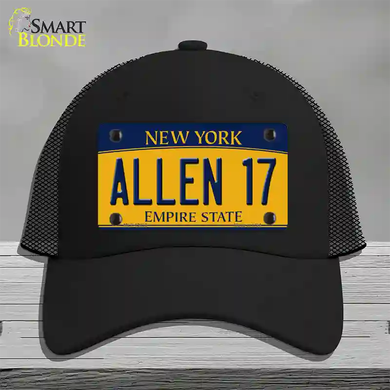 Allen 17 New York Novelty License Plate Hat Tag Mesh Black