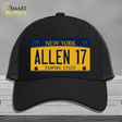 Allen 17 New York Novelty License Plate Hat Tag Mesh Black