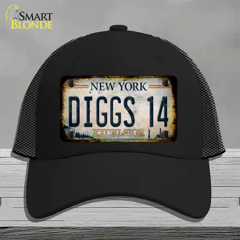 Diggs 14 Excelsior New York Rusty Novelty License Plate Hat Tag Mesh Black
