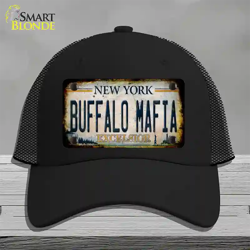 Buffalo Mafia Excelsior New York Rusty Novelty License Plate Hat Tag Mesh Black