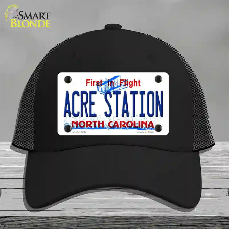 Acre Station North Carolina Novelty License Plate Hat Tag Mesh Black