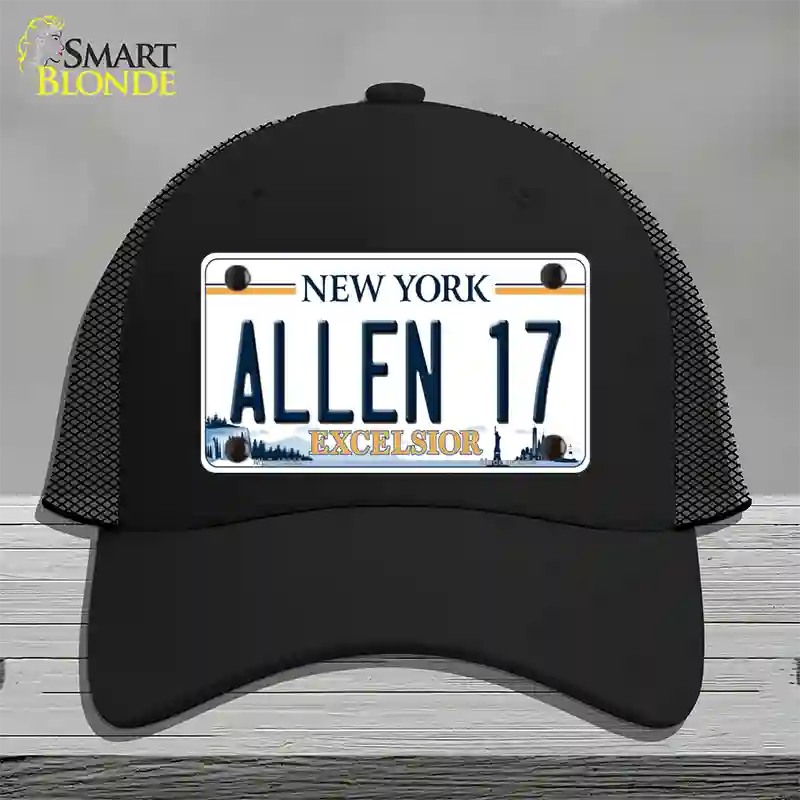 Allen 17 NY Excelsior Novelty License Plate Hat Tag Mesh Black