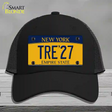 Tre 27 New York Yellow Novelty License Plate Hat Tag Mesh Black