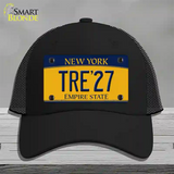 Tre 27 New York Yellow Novelty License Plate Hat Tag Mesh Black