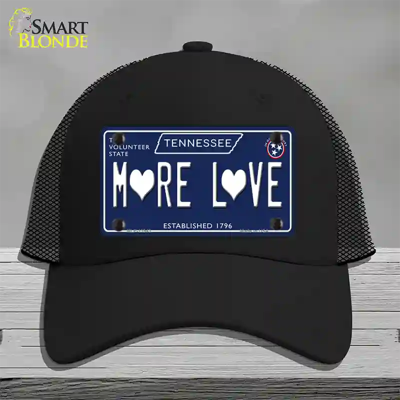 More Love Hearts Tennessee Blue Novelty License Plate Hat Tag Mesh Black