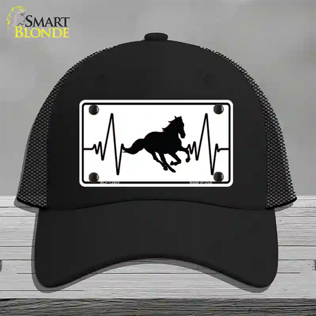 Horse Heart Beat Novelty License Plate Hat Tag Mesh / Black