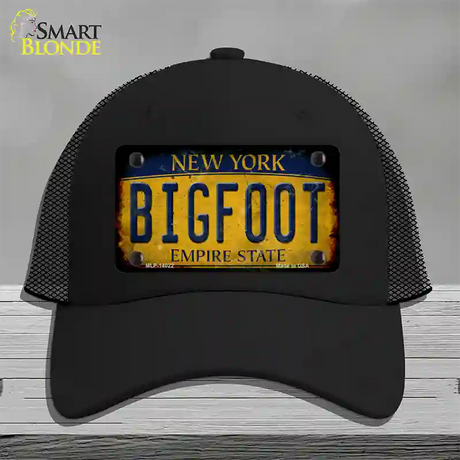 Bigfoot New York Novelty License Plate Hat Tag Mesh / Black