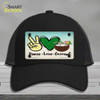Peace Love Coconut Novelty License Plate Hat Mesh / Black