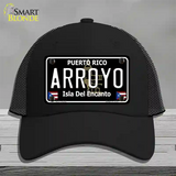 Arroyo Puerto Rico Black Novelty License Plate Hat Mesh / Black