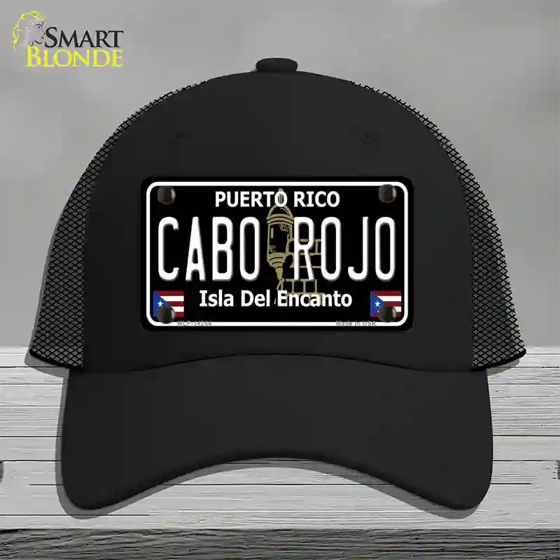 Cabo Rojo Puerto Rico Black Novelty License Plate Hat Mesh / Black