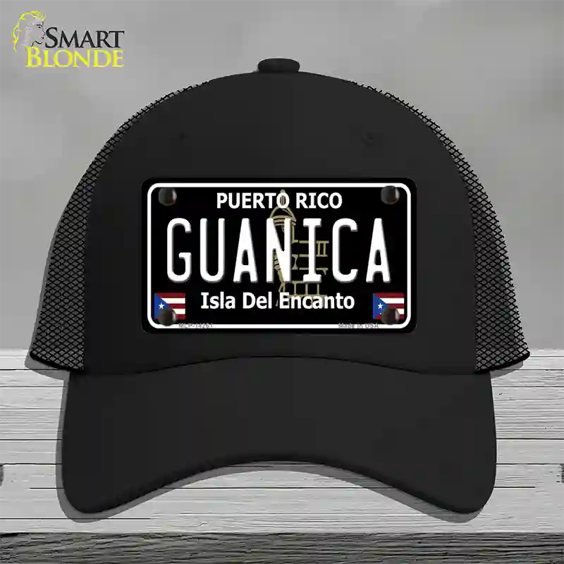 Guanica Puerto Rico Black Novelty License Plate Hat Mesh / Black
