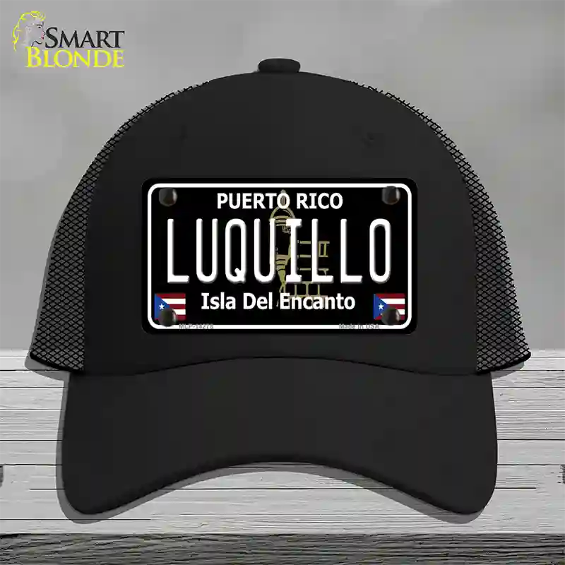 Luquillo Puerto Rico Black Novelty License Plate Hat Mesh / Black