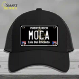 Moca Puerto Rico Black Novelty License Plate Hat Mesh / Black