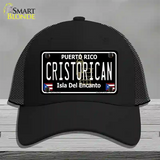 Cristorican Puerto Rico Black Novelty License Plate Hat Mesh / Black
