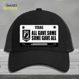 Texas POW MIA Some Gave All Novelty License Plate Hat Mesh / Black