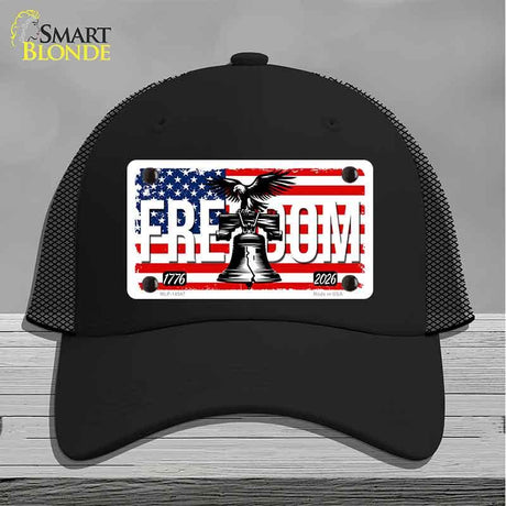 Freedom Liberty Bell Novelty License Plate Hat HAT-MLP-14547 Mesh Black