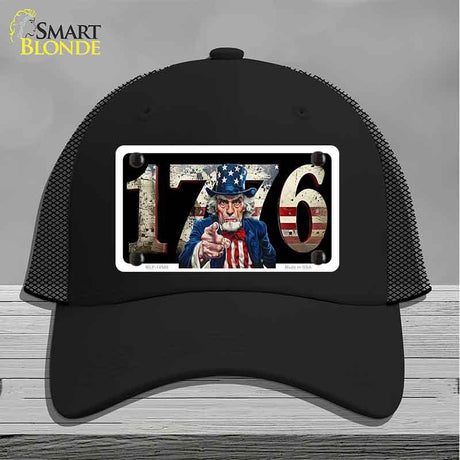 1776 Uncle Sam Novelty License Plate Hat HAT-MLP-14548 Mesh Black
