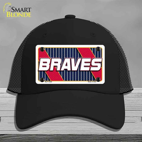 BRAVES Graphic Novelty License Plate Hat HAT-MLP-14566 Mesh Black