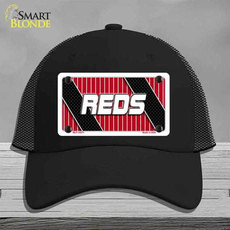 REDS Graphic Novelty License Plate Hat HAT-MLP-14571 Mesh Black