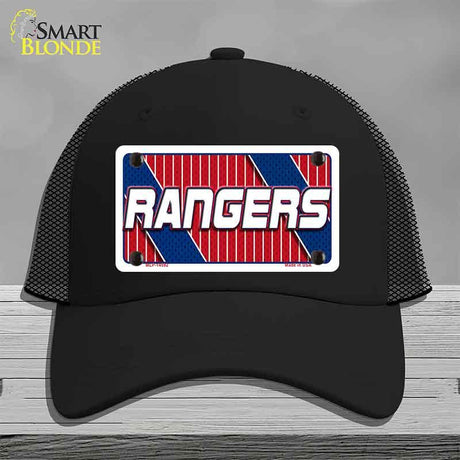 Black cap with 'Rangers' logo on a gray background