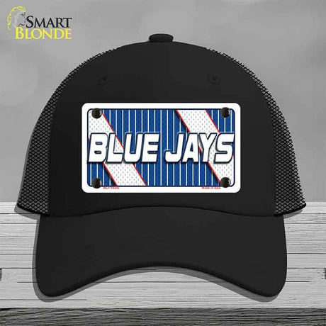 Black cap with 'Blue Jays' license plate design on a gray background