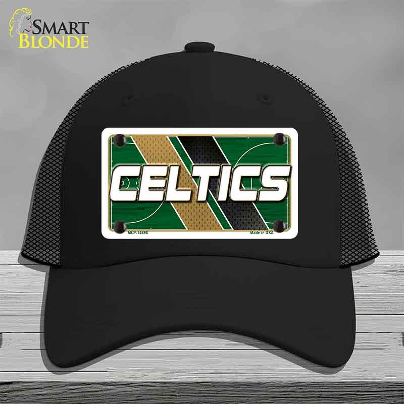 Black cap with Celtics logo on a gray background