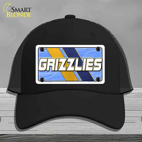Black cap with 'GRIZZLIES' license plate design on a gray background