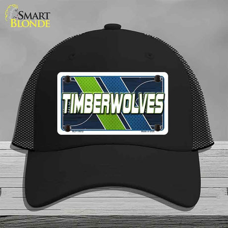 Black cap with 'TIMBERWOLVES' design on a gray background