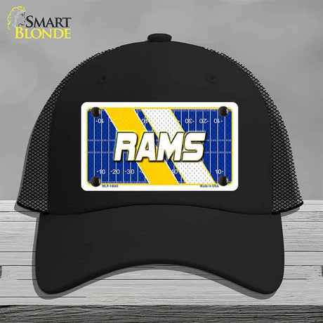 RAMS Graphic Novelty License Plate Hat HAT-MLP-14643 Mesh Black