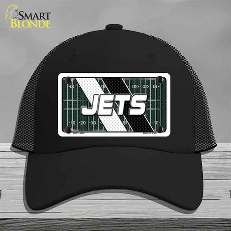 JETS Graphic Novelty License Plate Hat HAT-MLP-14649 Mesh Black