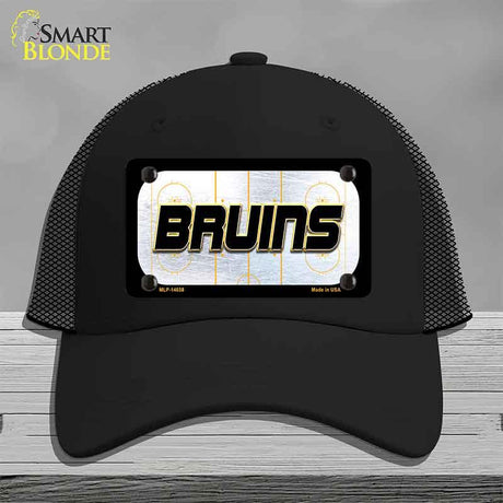 BRUINS Graphic Novelty License Plate Hat HAT-MLP-14658 Mesh Black