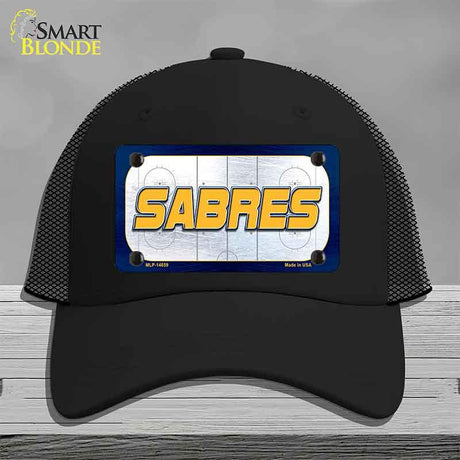 SABRES Graphic Novelty License Plate Hat HAT-MLP-14659 Mesh Black