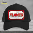 FLAMES Graphic Novelty License Plate Hat HAT-MLP-14660 Mesh Black