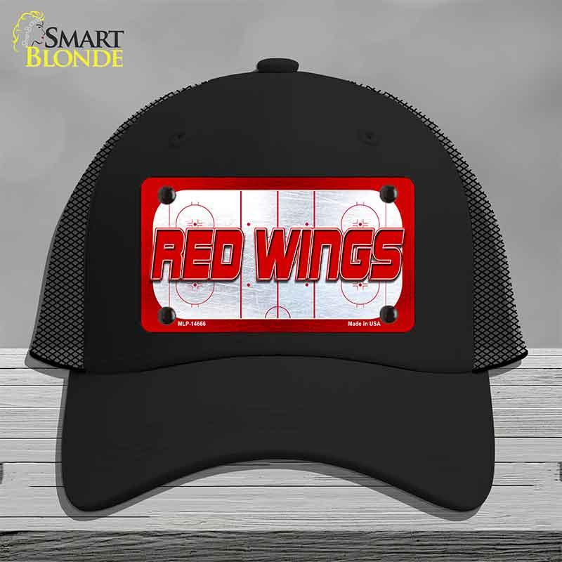 RED WINGS Graphic Novelty License Plate Hat HAT-MLP-14666 Mesh Black