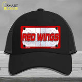 RED WINGS Graphic Novelty License Plate Hat HAT-MLP-14666 Mesh Black