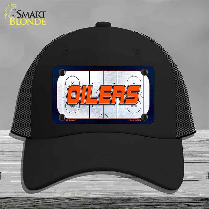 OILERS Graphic Novelty License Plate Hat HAT-MLP-14667 Mesh Black
