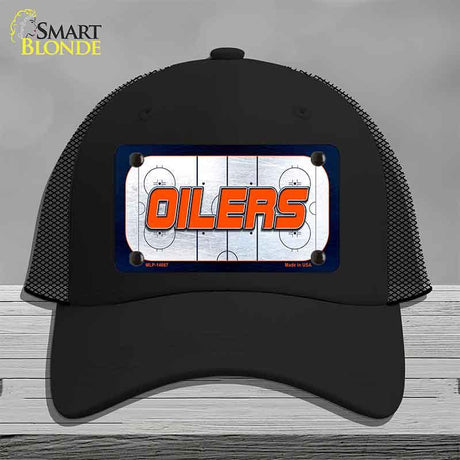 OILERS Graphic Novelty License Plate Hat HAT-MLP-14667 Mesh Black