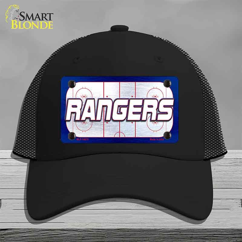 RANGERS Graphic Novelty License Plate Hat HAT-MLP-14675 Mesh Black