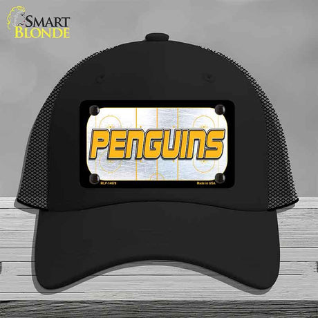 PENGUINS Graphic Novelty License Plate Hat HAT-MLP-14678 Mesh Black