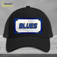 BLUES Graphic Novelty License Plate Hat HAT-MLP-14681 Mesh Black