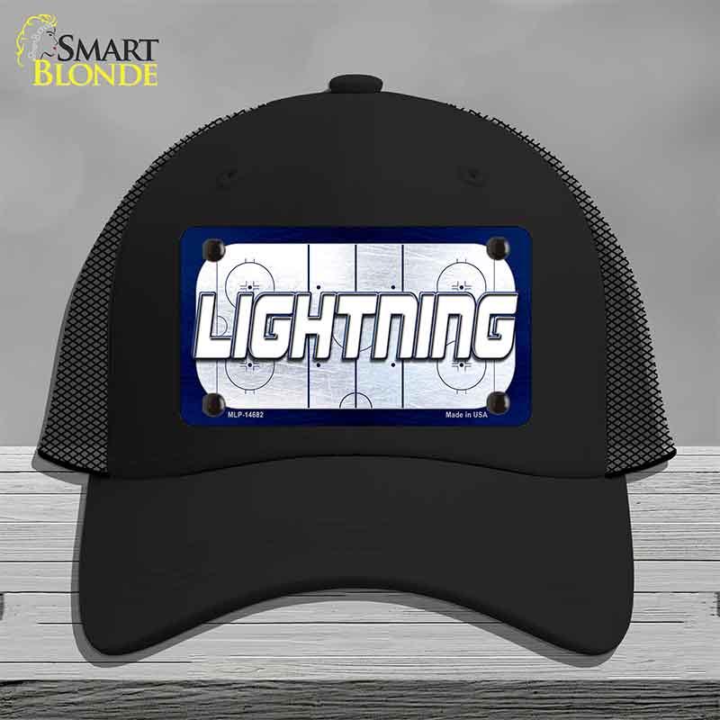 LIGHTNING Graphic Novelty License Plate Hat HAT-MLP-14682 Mesh Black