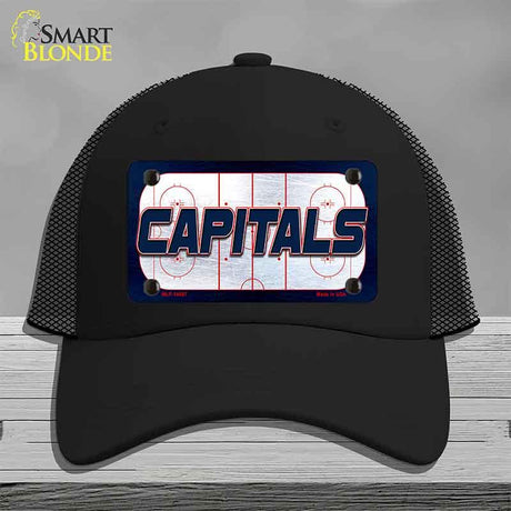 CAPITALS Graphic Novelty License Plate Hat HAT-MLP-14687 Mesh Black