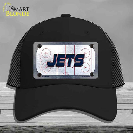 JETS Graphic Novelty License Plate Hat HAT-MLP-14688 Mesh Black
