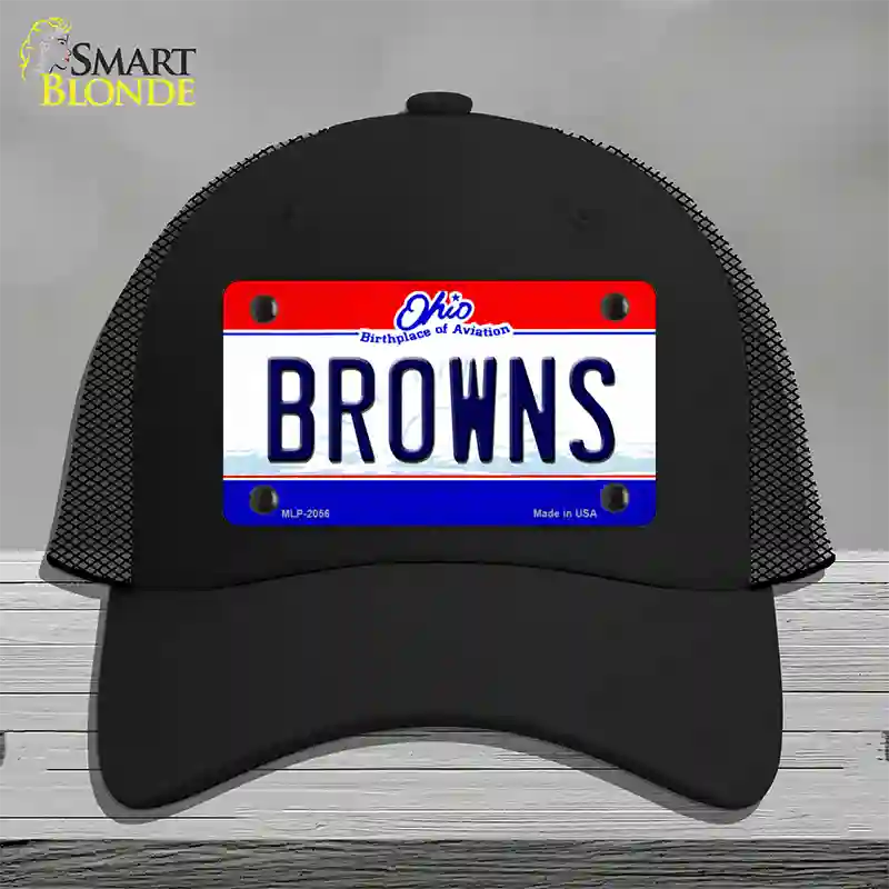 Browns Ohio State Novelty License Plate Hat Mesh / Black