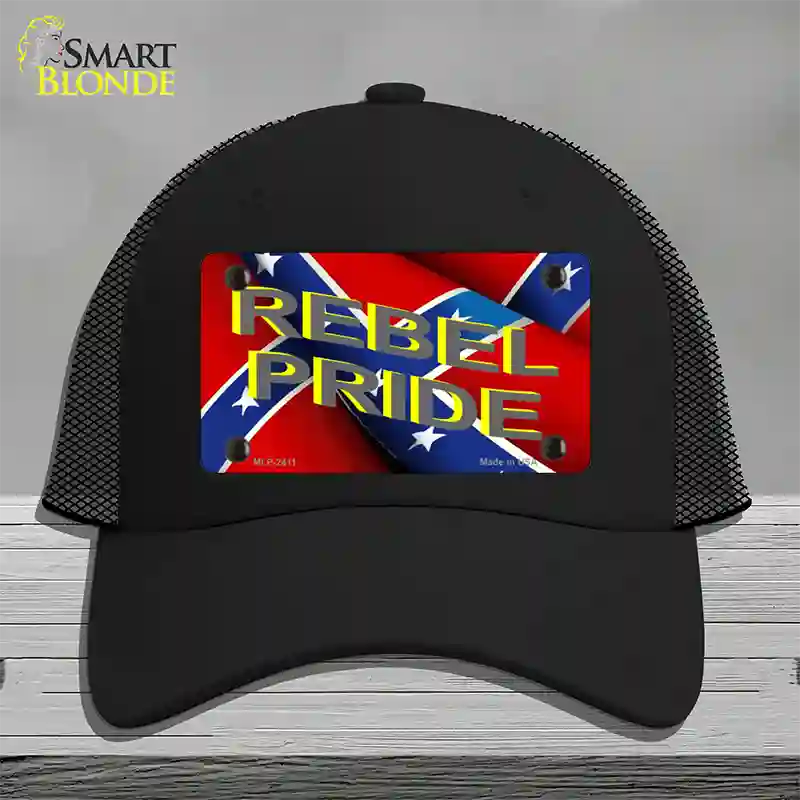 Rebel Pride Novelty License Plate Hat Mesh / Black