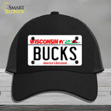 Bucks Wisconsin State Novelty License Plate Hat Mesh / Black