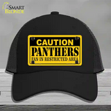 Caution Panthers Hockey Novelty License Plate Hat Mesh / Black