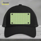 Lime Green White Chevron Novelty License Plate Hat Mesh / Black