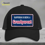 Happiness Being Grandparent Novelty License Plate Hat Mesh / Black